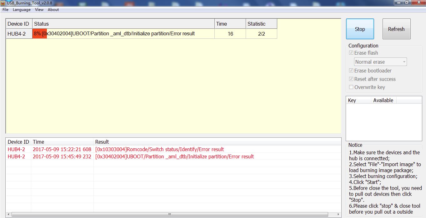 Usb burn. USB Burning Tool ошибка 0x10302001. USB Burning Tool ошибка 0x10105004. [0x30405004]uboot/Partition _AML_DTB/verify patition/Error Result. Ошибка сжигания парсинга USB Burning Tool.