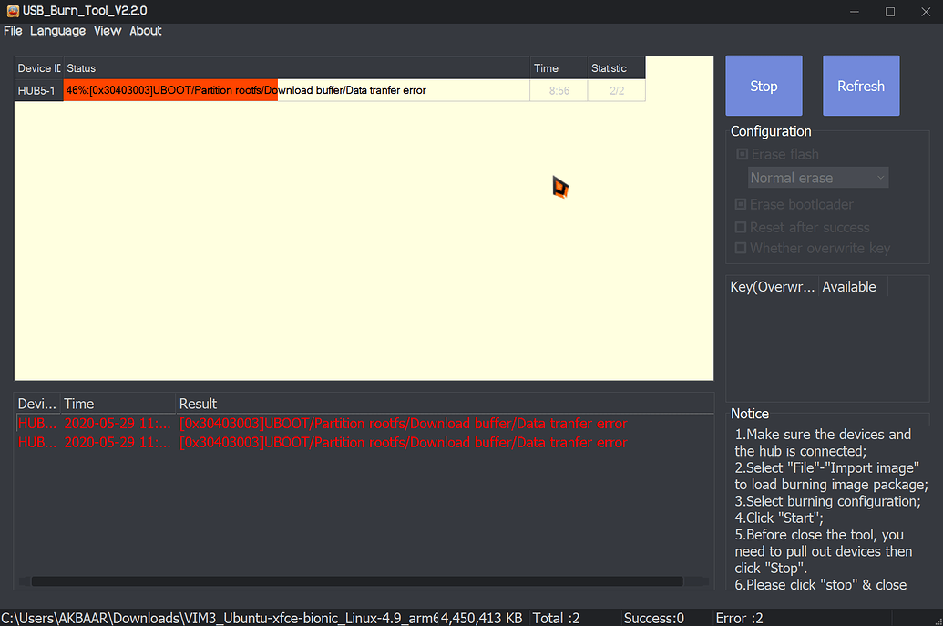 Usb burning tool не видит приставку