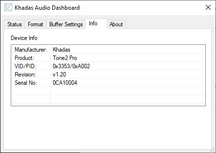 Khadas Audio Dashboard Firmware v1.2 (Info)