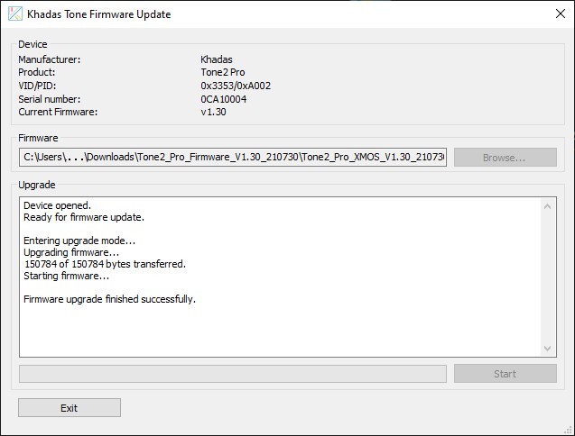 Khadas Tone Firmware Update 03 (Firmware upgrade finished successfully)b